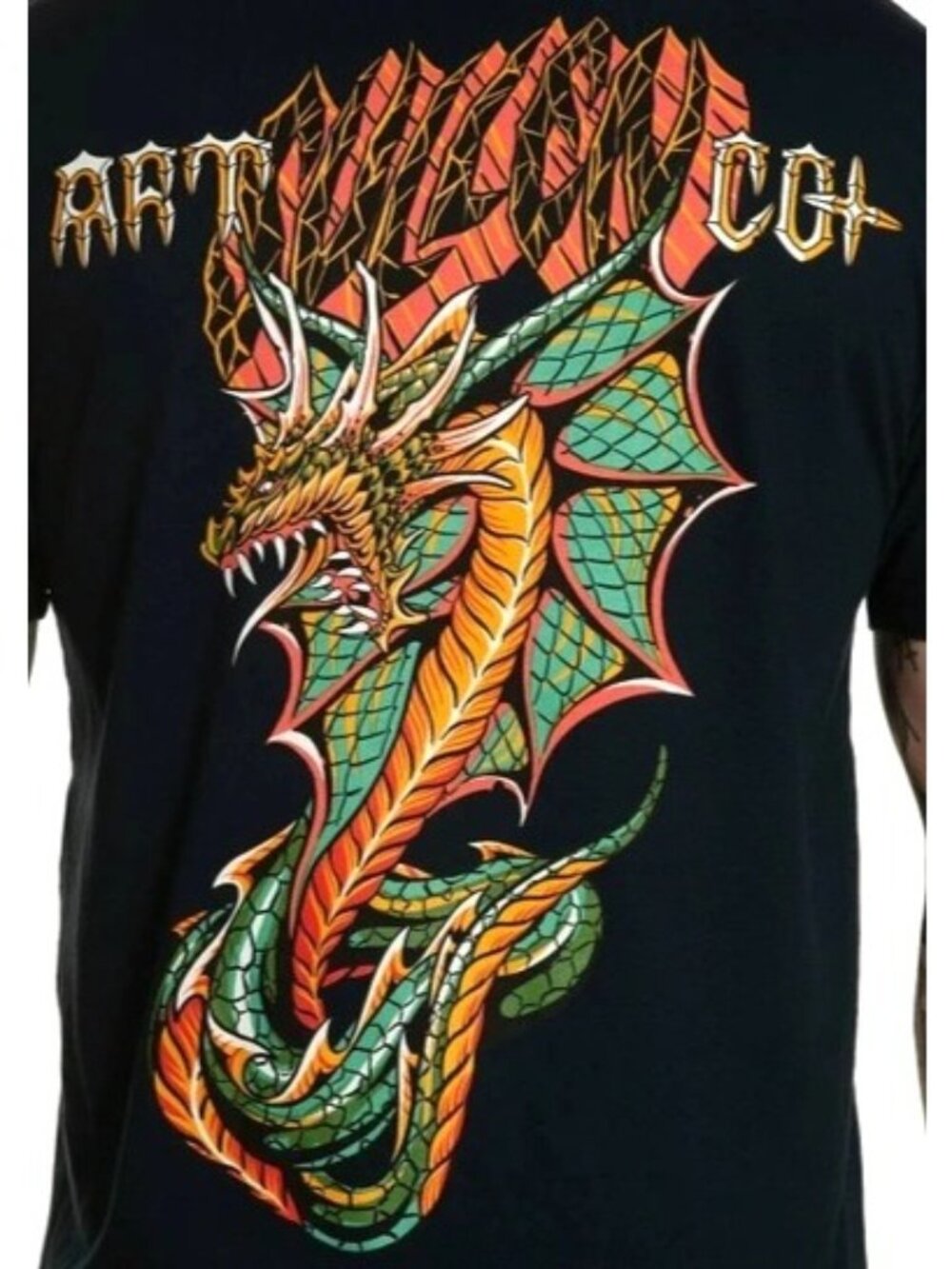 Sullen Mens XXL Cobre Dragon Eneko Por Vida Cobra Snake Tattoo Artist T Shirt